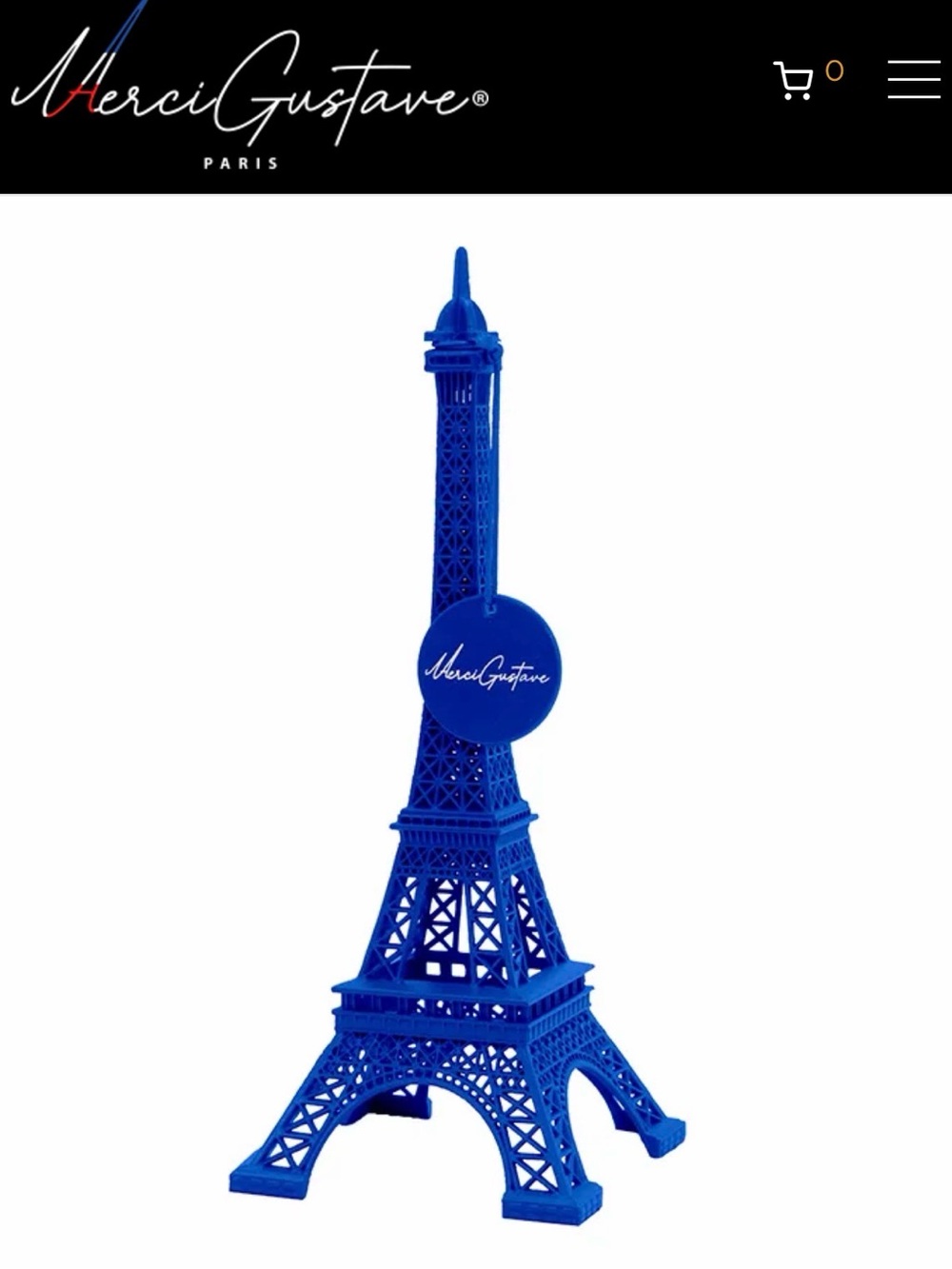 Merci Gustave Paris La Tour 15 Blue Eiffel Tower Figurine